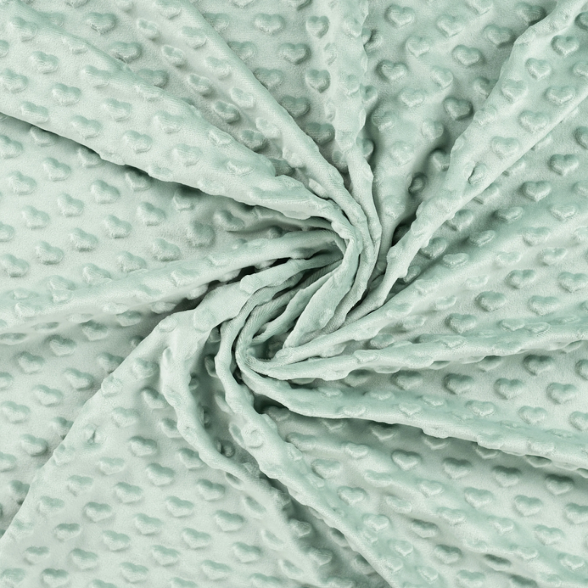 Minky Fleece "Herz" dusty mint